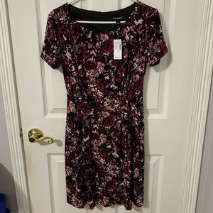 Short Sleeve Purple Floral Dress
